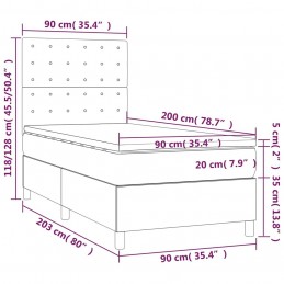 Acquista Giroletto a Molle con Materasso Grigio Chiaro 90x200 cm Velluto con riferimento GHV-3143241 della ditta GARDENHOME