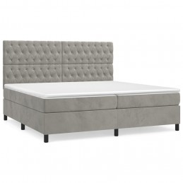 Acquista Giroletto a Molle con Materasso Grigio Chiaro 200x200cm Velluto con riferimento GHV-3143223 della ditta GARDENHOME