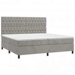 Acquista Giroletto a Molle con Materasso Grigio Chiaro 200x200cm Velluto con riferimento GHV-3143223 della ditta GARDENHOME