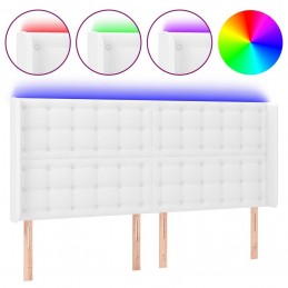 Acquista Testiera ad Orecchio Bianco 183x16x118/128 cm in Similpelle con riferimento GHV-3124151 della ditta GARDENHOME