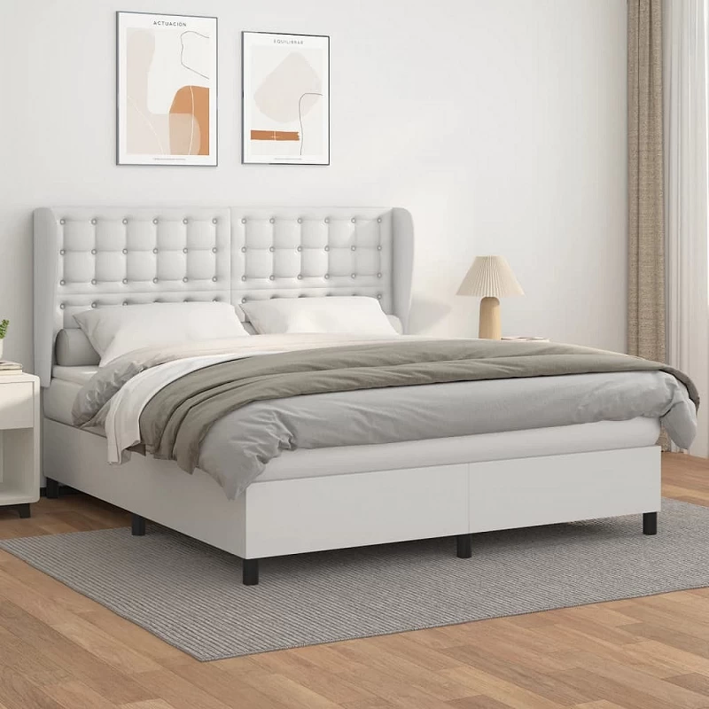 Acquista Giroletto a Molle con Materasso Bianco 180x200 cm in Similpelle con riferimento GHV-3129046 della ditta GARDENHOME
