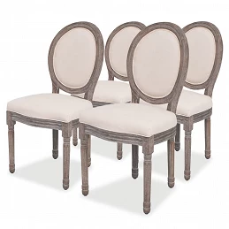 Acquista Sedie da Pranzo 4 pz Crema in Tessuto con riferimento GHV-244088 della ditta GARDENHOME