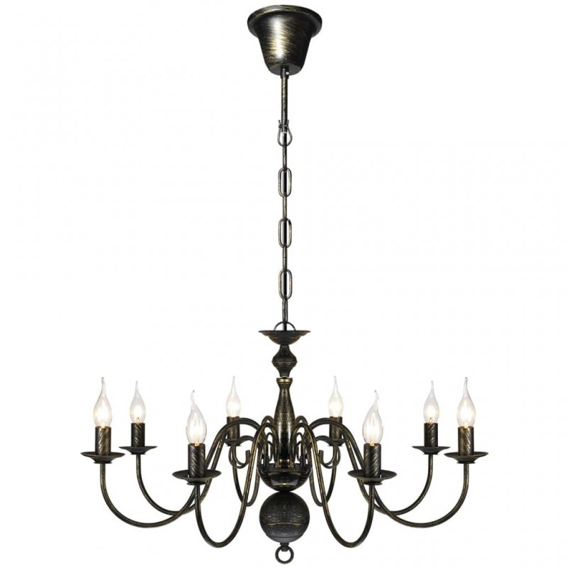 Acquista Lampadario Stile Antico Metallo Nero Lampadine 8 x E14 con riferimento GHV-241384 della ditta GARDENHOME