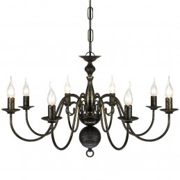 Acquista Lampadario Stile Antico Metallo Nero Lampadine 8 x E14 con riferimento GHV-241384 della ditta GARDENHOME