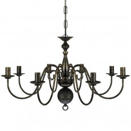 Acquista Lampadario Stile Antico Metallo Nero Lampadine 8 x E14 con riferimento GHV-241384 della ditta GARDENHOME