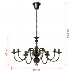 Acquista Lampadario Stile Antico Metallo Nero Lampadine 8 x E14 con riferimento GHV-241384 della ditta GARDENHOME