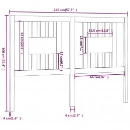 Acquista Testiera per Letto Bianca 146x4x100cm in Legno Massello di Pino con riferimento GHV-818671 della ditta GARDENHOME