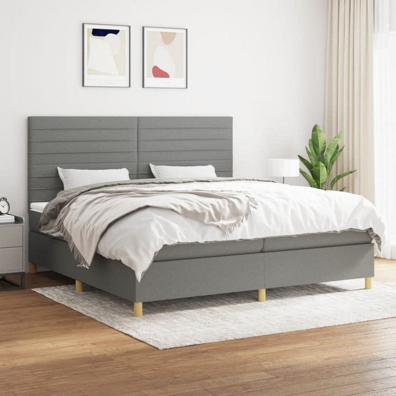 Acquista Giroletto a Molle con Materasso Grigio Scuro 200x200 cm Tessuto con riferimento GHV-3142442 della ditta GARDENHOME