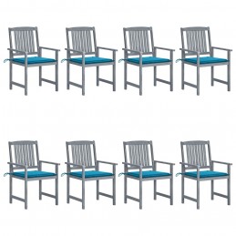 Acquista Sedie da Giardino con Cuscini 8 pz in Massello di Acacia Grigie con riferimento GHV-3078226 della ditta GARDENHOME