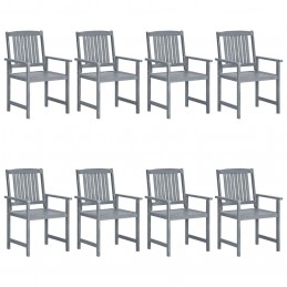 Acquista Sedie da Giardino con Cuscini 8 pz in Massello di Acacia Grigie con riferimento GHV-3078226 della ditta GARDENHOME