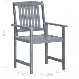 Acquista Sedie da Giardino con Cuscini 8 pz in Massello di Acacia Grigie con riferimento GHV-3078226 della ditta GARDENHOME