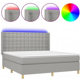 Acquista Letto a Molle Materasso e LED Grigio Chiaro 180x200 cm Tessuto con riferimento GHV-3139213 della ditta GARDENHOME