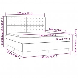 Acquista Letto a Molle Materasso e LED Grigio Chiaro 180x200 cm Tessuto con riferimento GHV-3139213 della ditta GARDENHOME
