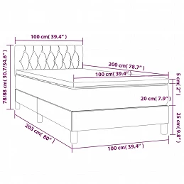 Acquista Giroletto a Molle con Materasso Marrone Scuro 100x200cm Tessuto con riferimento GHV-3140276 della ditta GARDENHOME