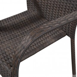 Acquista Sedie da Esterno Impilabili 2 pz in Polyrattan Marrone con riferimento GHV-44237 della ditta GARDENHOME