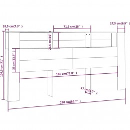 Acquista Testiera con Scomparti Bianco Lucido 220x18,5x104,5 cm con riferimento GHV-811967 della ditta GARDENHOME