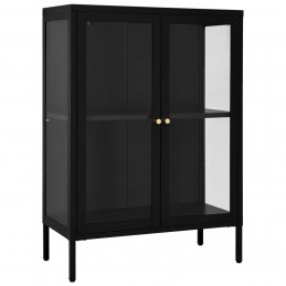 Acquista Credenza Nera 75x35x105 cm in Acciaio e Vetro con riferimento GHV-336070 della ditta GARDENHOME