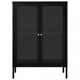 Acquista Credenza Nera 75x35x105 cm in Acciaio e Vetro con riferimento GHV-336070 della ditta GARDENHOME