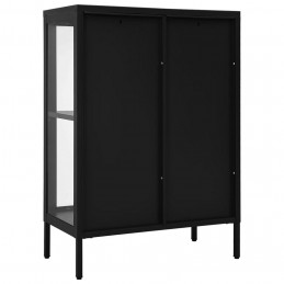 Acquista Credenza Nera 75x35x105 cm in Acciaio e Vetro con riferimento GHV-336070 della ditta GARDENHOME