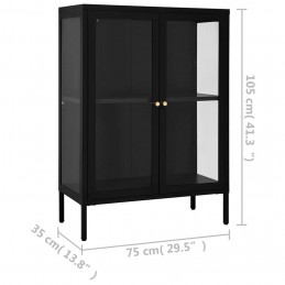Acquista Credenza Nera 75x35x105 cm in Acciaio e Vetro con riferimento GHV-336070 della ditta GARDENHOME