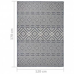 Acquista Tappeto da Esterni a Tessitura Piatta 120x170 cm Strisce Blu con riferimento GHV-340837 della ditta GARDENHOME