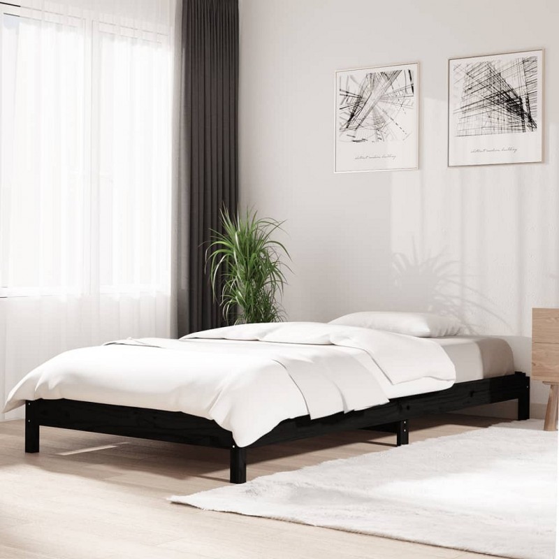 Acquista Letto Impilabile Nero 90x200cm in Legno Massello di Pino con riferimento GHV-820396 della ditta GARDENHOME