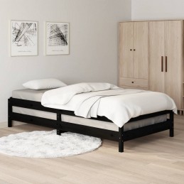 Acquista Letto Impilabile Nero 90x200cm in Legno Massello di Pino con riferimento GHV-820396 della ditta GARDENHOME