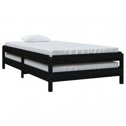 Acquista Letto Impilabile Nero 90x200cm in Legno Massello di Pino con riferimento GHV-820396 della ditta GARDENHOME