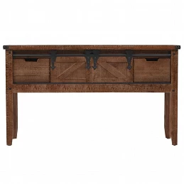 Acquista Tavolo Consolle in Massello di Abete 131x35,5x75cm Marrone con riferimento GHV-246121 della ditta GARDENHOME