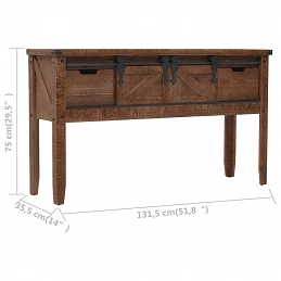 Acquista Tavolo Consolle in Massello di Abete 131x35,5x75cm Marrone con riferimento GHV-246121 della ditta GARDENHOME