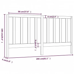 Acquista Testiera per Letto Nera 206x4x100 cm in Legno Massello di Pino con riferimento GHV-817714 della ditta GARDENHOME