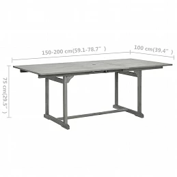 Acquista Tavolo da Pranzo per Esterni (150-200)x100x75cm Massello Acacia con riferimento GHV-316571 della ditta GARDENHOME