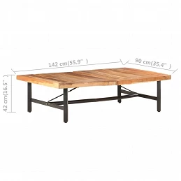 Acquista Tavolino da Salotto in Legno Massello di Acacia 142x90x42 cm con riferimento GHV-320655 della ditta GARDENHOME