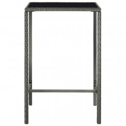 Acquista Tavolo da Bar da Giardino Grigio 70x70x110 cm Polyrattan Vetro con riferimento GHV-313459 della ditta GARDENHOME