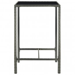 Acquista Tavolo da Bar da Giardino Grigio 70x70x110 cm Polyrattan Vetro con riferimento GHV-313459 della ditta GARDENHOME