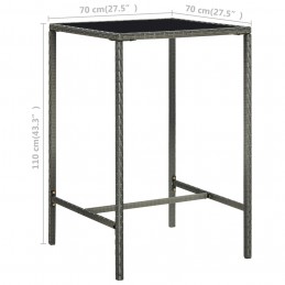 Acquista Tavolo da Bar da Giardino Grigio 70x70x110 cm Polyrattan Vetro con riferimento GHV-313459 della ditta GARDENHOME
