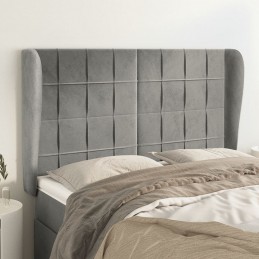 Acquista Testiera ad Orecchio Grigio Chiaro 147x23x118/128 cm in Velluto con riferimento GHV-3118004 della ditta GARDENHOME