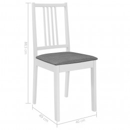Acquista Sedie da Pranzo con Cuscini 6 pz Bianche in Legno Massello con riferimento GHV-276406 della ditta GARDENHOME