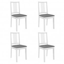 Acquista Sedie da Pranzo con Cuscini 4 pz Bianche in Legno Massello con riferimento GHV-247637 della ditta GARDENHOME