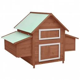 Acquista Pollaio Moca e Bianco 152x96x110 cm in Legno Massello di Abete con riferimento GHV-171461 della ditta GARDENHOME