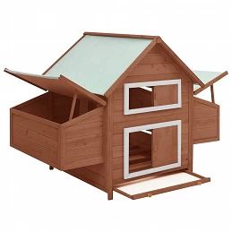 Acquista Pollaio Moca e Bianco 152x96x110 cm in Legno Massello di Abete con riferimento GHV-171461 della ditta GARDENHOME