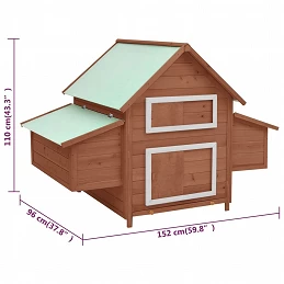 Acquista Pollaio Moca e Bianco 152x96x110 cm in Legno Massello di Abete con riferimento GHV-171461 della ditta GARDENHOME