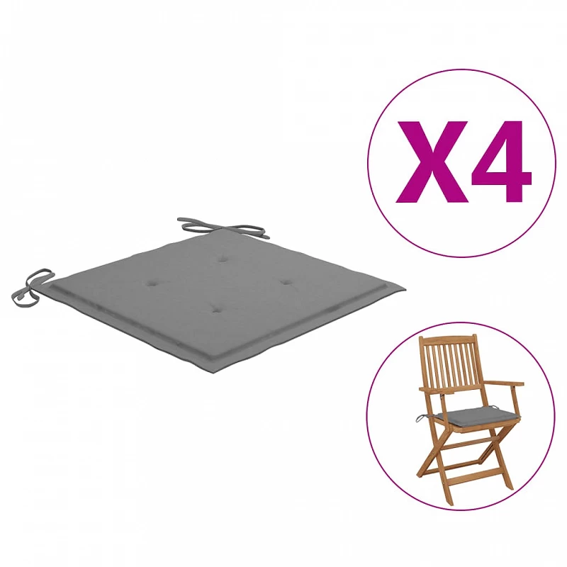 Acquista Cuscini per Sedie da Giardino 4 pz Grigi 40x40x3 cm con riferimento GHV-47589 della ditta GARDENHOME