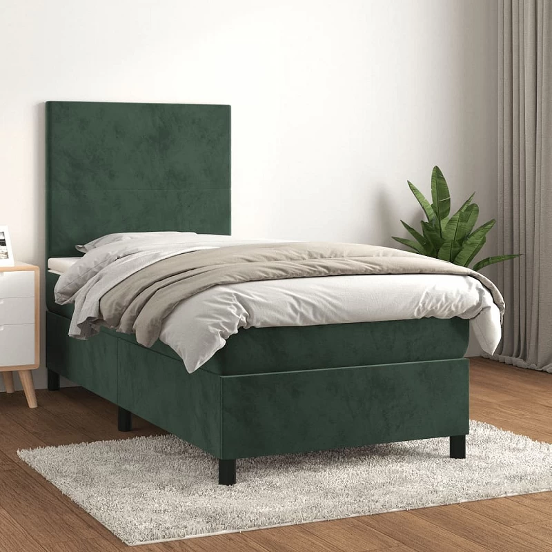 Acquista Giroletto a Molle con Materasso Verde Scuro 80x200 cm Velluto con riferimento GHV-3142872 della ditta GARDENHOME