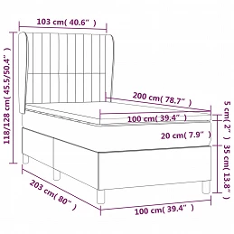 Acquista Giroletto a Molle con Materasso Grigio Chiaro100x200 cm Tessuto con riferimento GHV-3128101 della ditta GARDENHOME