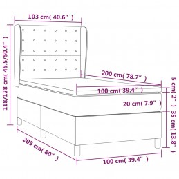 Acquista Giroletto a Molle con Materasso Grigio Chiaro100x200 cm Tessuto con riferimento GHV-3128261 della ditta GARDENHOME