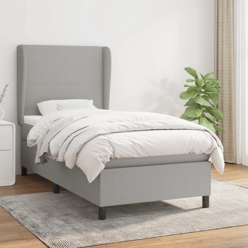 Acquista Giroletto a Molle con Materasso Grigio Chiaro100x200 cm Tessuto con riferimento GHV-3127781 della ditta GARDENHOME