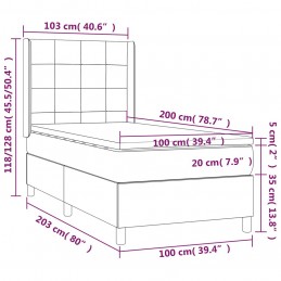 Acquista Giroletto a Molle con Materasso Grigio Chiaro100x200 cm Tessuto con riferimento GHV-3131409 della ditta GARDENHOME