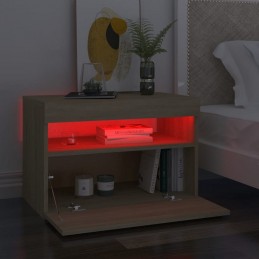 Acquista Comodino e Luci LED 2 pz Rovere Sonoma 60x35x40cm in Truciolato con riferimento GHV-3082781 della ditta GARDENHOME