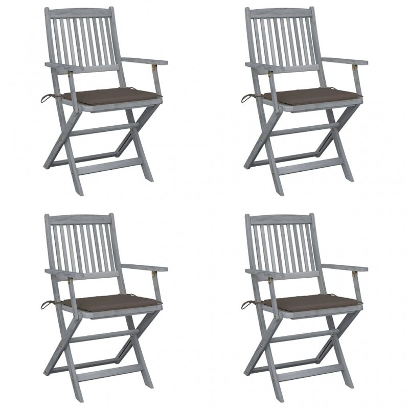 Acquista Sedie da Giardino Pieghevoli 4pz con Cuscini in Massello Acacia con riferimento GHV-3064517 della ditta GARDENHOME